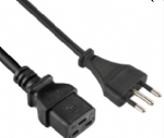 意大利電源線（IMQ電源線）三芯10A意大利插頭，CEI23-16安規(guī)標(biāo)準(zhǔn)，IEC 60320 C19母插，服務(wù)器，數(shù)據(jù)庫(kù)，PDU電源線,定制電線長(zhǎng)度，IMQ VDE認(rèn)證
