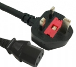 英國(guó)電源線 (UK電源) 帶保險(xiǎn)絲，注塑式大英插頭，IEC 60320 C13 品子尾， 電腦插， BSI1363A，ASTA認(rèn)證安規(guī)標(biāo)準(zhǔn)AC電源連接線