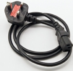 英國電源線 (UK電源) 帶保險絲，注塑式大英插頭，IEC 60320 C13 品子尾， 電腦插， BSI1363A，ASTA認證安規標準AC電源連接線