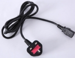 英國電源線 (UK電源) 帶保險絲，注塑式大英插頭，IEC 60320 C13 品子尾， 電腦插， BSI1363A，ASTA認證安規標準AC電源連接線
