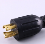 美國延長線轉換延長線，L14-30P自鎖插頭，一轉四Y形，20安NEMA 5-20R插座x4，定制電源線長度，美國UL，加拿大cUL認證