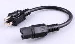 美國電源線，UL電源線，IEC 60320 C15 凹槽品子尾，耐熱型插座 ，三芯NEMA5-15P北美通用插頭，定制電源線長度，美國UL，加拿大cUL認(rèn)證