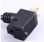 美國電源線 (UL電源線)NEMA 5-15P 尾部帶插座，豬尾巴插頭美國UL加拿大cUL認證安規標準AC電源連接線